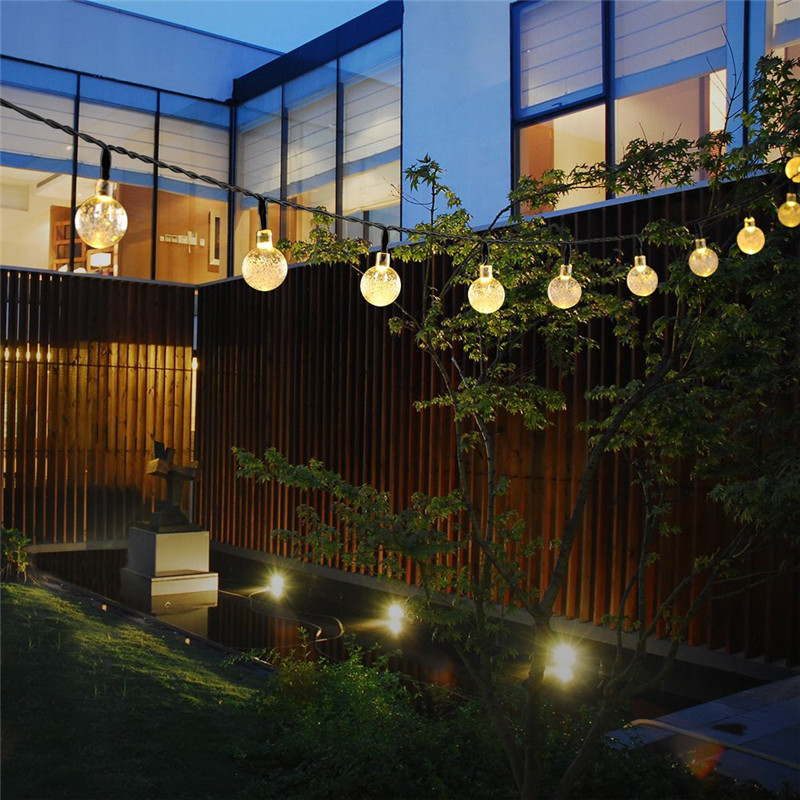 Guirnalda de luces LED solares para exteriores, lámpara de decoración