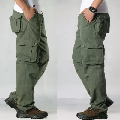 FALIZA-pantalones Cargo con múltiples bolsillos para hombre