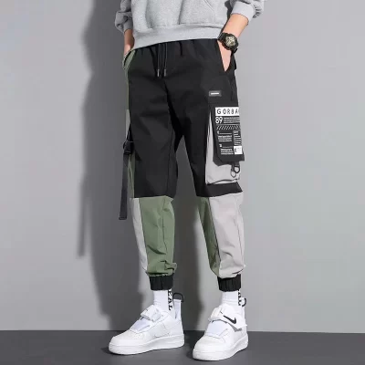 Pantalones Cargo para hombre, peto con bolsillos, estilo Hip-Pop, a la moda