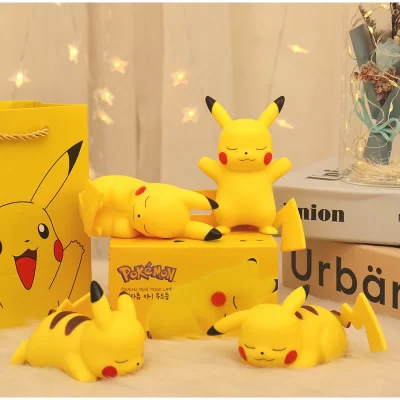 Pokemon Pikachu luz de noche juguete brillante lindo